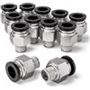 Bwintech 12 Pz 4mm Tubatura OD x 1/8 Maschio BSP Filo Spinta Diretta in Connettore Raccordo Pneumatico, PC4-01 Quick Release Air Line Adapter