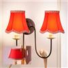 Tissting Paralume per Lampada E14, Moderno Paralume Clip-on in Tessuto Rosso con Bordi Pizzo, Illuminazione Naturale per Camera da Letto, Hotel, Casa, Lampada da Terra, Lampadario, Lampada da Tavolo