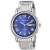 Armitron - Orologio da polso da uomo, con cinturino a bracciale, 20/4935, funzione datario (giorno della settimana/data), Argento/Blu