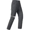 JINSHI Uomo Pantaloni Convertibili Cargo Pantaloncini Leggeri ad Asciugatura Rapida Zip-off Pantaloni da Trekking Montagna con 5 Tasche a Zip Grigio Scuro EU 4XL