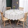 oxiang Tovaglie PVC Rotonda Antimacchia Impermeabile Ristorante Tovaglia Bianco Strisce-180cm