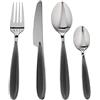 Brandani 54289, Set 16 posate grigio perla acciaio inox, per 4 persone