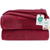 heimtexland Coperta morbida in flanella, calda Oekotex, adatta per divano e divano, senza pelucchi, coperta in pile, super morbida, 130 x 170 cm, tipo 380, bordeaux, colore: bordeaux