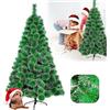 LZQ Albero di Natale 180cm Artificiale Pino Verde Neve PVC, con Supporto in Metallo Montaggio Rapido, con 240 Rami Folto Realistico per Decorazione Natalizia