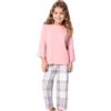 MINTLIMIT Set pigiama per ragazze 10-16 anni stampa maniche lunghe casual biancheria da notte in cotone loungewear set top e pantaloni regalo per ragazze, 75f rosa, 12 anni