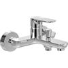 Villeroy & Boch O.novo rubinetteria a parete per vasca da bagno, rubinetto per vasca con protezione antiriflusso e funzione deviatore, miscelatore per vasca a risparmio idrico, rotondo, cromato
