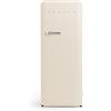 CREATE / RETRO FRIDGE 150 SILVER/Frigorifero beige maniglia argento/Con congelatore, 150 cm