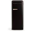 CREATE / RETRO FRIDGE 150 GOLD/Frigorifero nero con maniglia oro/Con congelatore, 150 cm