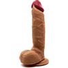 SEXY EMPORIUM Dildo realistico flessibile con morbide ventose, giocattolo per donne e coppie principianti in camera da letto (marrone, 24 cm)