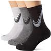 Nike U NK Everyday Max Cush Crew 3PR-Swoosh, Calzini Unisex - Adulto, Blk(wh)/Ch(Blk)/Wh(Blk), S