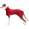 Geyecete -Leggera Giacca impermeabile per cani,con bordino riflettente e foro per imbracatura,poncho Con cintura regolabile,ottimo regalo per levrieri, lurcher e frustini -Rosso-S