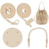WADORN Kit per Realizzare Borse Fai-da-Te, Gli Accessori per La Realizzazione di Borse per Maglieria Fatte A Mano all'Uncinetto Includono Borsa Rotonda in Pelle Pu, Tracolla con Fondo della Borsa