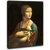 Niik Quadro + Telaio (BC) La Dama con l'ermellino di Leonardo da Vinci 60 x 45 x 1,7 cm Falso d'autore su Tela