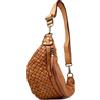 Chicca Borse Marsupio Grande in Pelle Unisex Stile Vintage Indossabile a Tracolla (Cuoio)