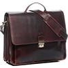 BACCINI cartella portadocumenti vera pelle vintage LUCA grande XL I Borsa tracolla Università Ufficio Lavoro uomo 15 pollici I borsa ventiquattrore porta PC marrone