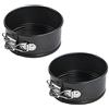 webake 2 Pezzi Tortiera Apribile Stampo a Cerniera Rotondo 11 cm Springform in Acciaio con rivestimento Antiaderente, Colore nero