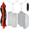 Chuancheng 8 pezzi accessori di ricambio per Xiaomi Robot Vacuum S12 per Xiaomi Mi Robot Vacuum Mop 2S/Mop Pro/STYJ02YM per Viomi V2 P,1 spazzola a rullo 2 filtro 2 tampone per mop 2 spazzola laterale