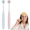 LOPHE 2 spazzolini da denti, morbido spazzolino da denti per adulti, 3 lati, in cotone bianco alpino, a forma di V, spazzolino a tre lati, cura completa delle gengive, pulire ogni dente (rosa + blu)