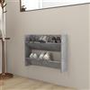 FIRBNUS Scarpiera a Muro 80x18x60 cm, 2 Ripiani Ribaltabili, Grigio Cemento, Moderno, Salvaspazio, Ripiani Ribaltabili, Durevole