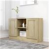 TJROO Credenza Vetrina con Ante 120x30,5x70 cm Mobile Alto Mobiletto Ingresso Mobile Contenitore Armadietto con Ante Credenza Espositore Mobile da Salotto Legno ingegnerizzato, MDF Rovere Sonoma