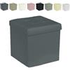 GX GARGIX GARGIX PUFF POUF CONTENITORE QUADRATO ECOPELLE PANCA BAULE TRAPUNTATO (SSEL-GRIGIO)