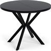WFL GROUP Tavolo da Pranzo Rotondo Allungabile - Tavolo Loft Style Con Gambe in Metallo - 100 a 180 cm - Tavolo Quadrato Stile Industriale Per il Soggiorno - Salvaspazio - Noir - 100 cm