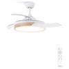 CREATE / WIND CLEAR M/Ventilatore da soffitto con luce bianco legno chiaro con telecomando / 40W, Ø108 cm, pale retrattili, 6 velocità, funzione estate-inverno