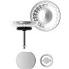 evineo line 950 parti a vista per lavelli a vasca singola, copertura del troppopieno rotonda, 461EDM, line 950 acciaio inox [Lavelli da Cucina > Accessori per Lavelli da Cucina]