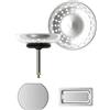 evineo line 950 parti a vista per lavelli a vasca singola, copertura del troppopieno squadrata, 455EDM, line 950 acciaio inox [Lavelli da Cucina > Accessori per Lavelli da Cucina]