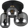 Trio Leuchten Deckenleuchte Diva 619800332, Metall Schwarz matt, Glas Chrom bedampft, exkl. 3x E27