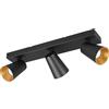 Trio Leuchten Spotbalken Sharp 817100332, Metall Schwarz matt, Cover goldfarbig/schwarz, exkl. 3x GU10