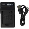 vhbw caricabatterie USB compatibile con Samsung ST550 2VIEW, ST600 batterie di fotocamera videocamera DSLR