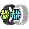 SOLOLUP 2Pcs Cinturino in Nylon per Samsung Galaxy Watch 3 45mm/Galaxy Watch 46mm/Gear S3 Frontier,22mm Regolabile Sport Cinturini Traspirante Bracciale per Huawei Watch 2 Classic/3/3 pro/GT/2,Argento/Nero