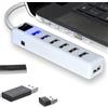 Generico Hub Usb, 7 Porte Usb Multiple Sdoppiatore Usb, Multipresa Usb Portatile, Porte Usb Multiple Per Pc, Adattatore Usb Per Windows, Mac Os X, Linux, Leggero e Compatto