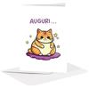 studio supernova - Biglietto d'auguri in cartoncino - Kawaii Gattone - BA18