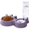 ZLLkeji Ciotola per gatti con bottiglia d'acqua automatica, antiscivolo, 2 in 1, con base per cani e gatti di piccole e medie dimensioni, 32 x 20,5 x 5,5 cm
