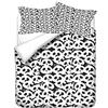Hiser Set di Biancheria da Letto de 3 Pezzi - Set Copripiumino per Letto Matrimoniale Singolo King in Microfibra - Federa e Copripiumini di 3D Animale Panda Stampa (Bianco e Nero,220x240cm)