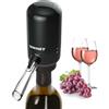 WIWONEY Aeratore per Vino con Decanter Elettrico, Versatore Elettrico Vino, Dispenser Vino Automatico con Due Tubi di Collegamento in Silicone, Nero