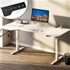 Shally Dogan Scrivania Elettrica Regolabile in Altezza, Tavolo Motorizzato Alzabile con Console di Comando e Tasti di Regolazione, Gancio Supporto Cuffie, Standing Desk (Bianco, 160 x 75 x 72-117 cm)