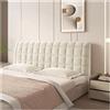 WJHDWYD Copritestata Letto in Velluto Copritestata Copritestata Letto Singolo/Matrimoniale Elasticizzato Coprischienale Imbottito all-Inclusive(Bianco,160cm)