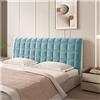 WJHDWYD Copritestata Letto in Velluto Copritestata Copritestata Letto Singolo/Matrimoniale Elasticizzato Coprischienale Imbottito all-Inclusive(Blu Grigio,160cm)