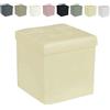 GX GARGIX GARGIX PUFF POUF CONTENITORE QUADRATO ECOPELLE PANCA BAULE TRAPUNTATO (SSEL-BEIGE)