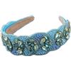 Brillabenny CERCHIETTO FERMA CAPELLI DONNA TURBANTE ELEGANTE CERIMONIA FESTA PARTY POIS Brillabenny (AZZURRO)