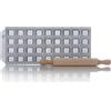 RISOLI' | RAVIOLCASA, Stampo per Ravioli per Realizzare 36 Ravioli, in Alluminio Pressofuso Riciclato, Incluso Mattarello in Legno, Made in Italy