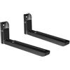 TM Electron Supporto per microonde da Parete, Guide estensibili da 32 cm a 49 cm e Pieghevoli, Fino a 35 kg, Realizzato in Acciaio, Colore Nero