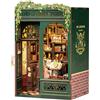 CUTEBEE Book Nook Kit - Casa Bambole in Miniatura da Costruire, Own Bookstore Booknook Puzzle in Legno 3D, Set Creativo per la Decorazione della Libreria, Regali per Familiari e Amici