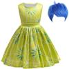 keaiyouhuo Ragazze Disgusto Principessa Vestito Gioia Costume Bambini Cosplay Vestire Halloween Compleanno Natale Abiti con Parrucca