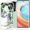 BUNALFaa Custodia per ZTE Blade A75 5G (6.60), 2 Transparent Cover Antiurto Antigraffio Ultra Sottile Silicone Case Protettiva in Morbido per ZTE Blade A75 5G - Transparent+Fiori viola