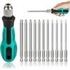 GothicBride Set di 12 cacciaviti Torx T6-T40, 1/4, set di punte magnetiche Torx con foro S2, in acciaio da 100 mm, esagonali