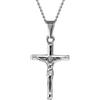 DVRK® Crocifisso Collana Uomo Argento con Base in Acciaio Inossidabile 316L - Collana Croce Uomo 55 cm Resistente all'Acqua - Rosario, Silver Crucifix, Cross, Regalo